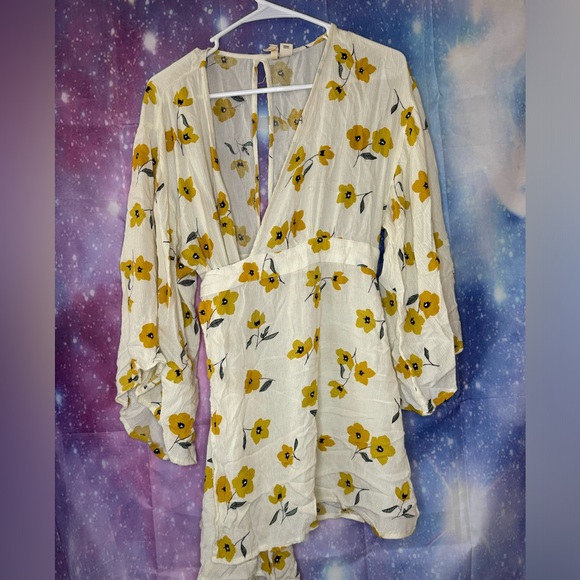 Billabong Relax On High Cream Floral Print Wrap Dress - Picture 1 of 4